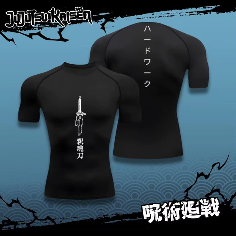 Toji Compression Shirt Sportswear Gymwear Gym Jujutsu Kaisen Compressions Anime Fushiguro Gym Clothing Zenin Anime Gym Muscles