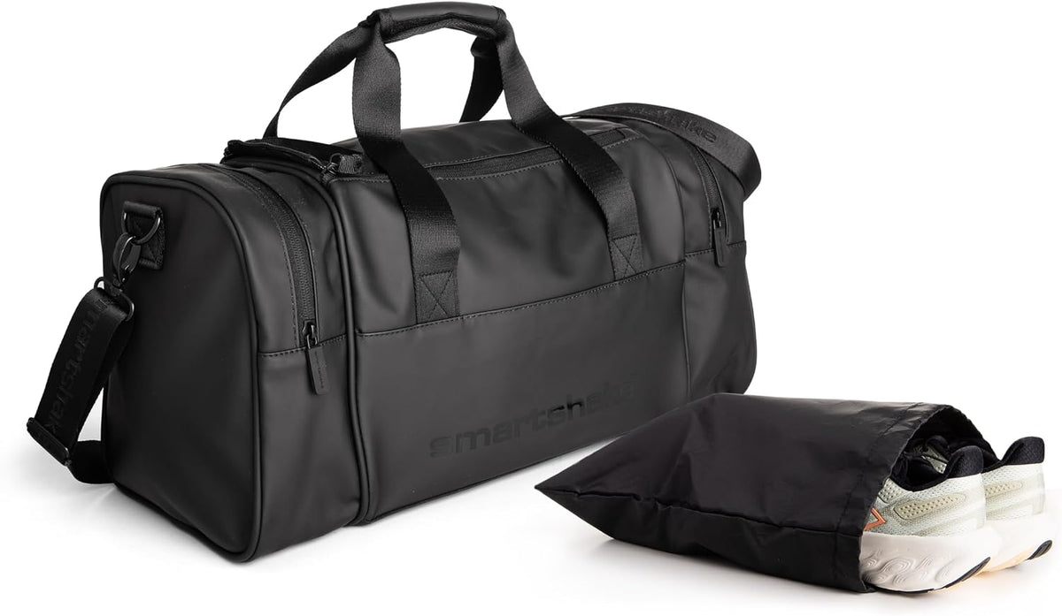Gym Bag for Men – Waterproof Bag Duffel with Shoe Compartment, Wet Pocket & Adjustable Strap – Ideal for Fitness, Travel, and Outdoor Activities (Black)