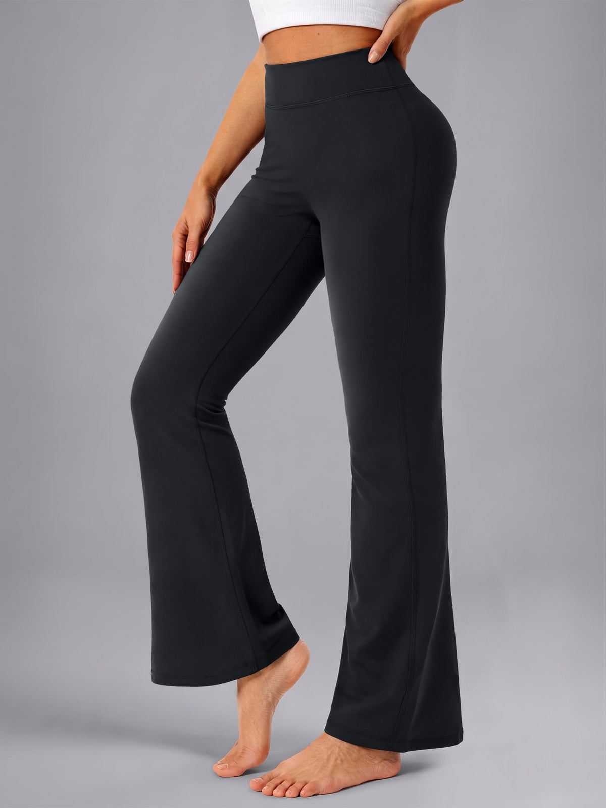 2 Pack Womens Flare Yoga Pants High Waisted Bootcut Leggings No Front Seam Buttery Soft Leggings for Workout Gym Casual