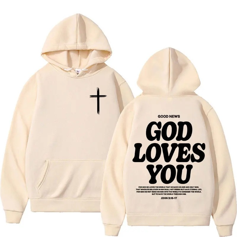 God Loves You — Oversized Christian Hoodie