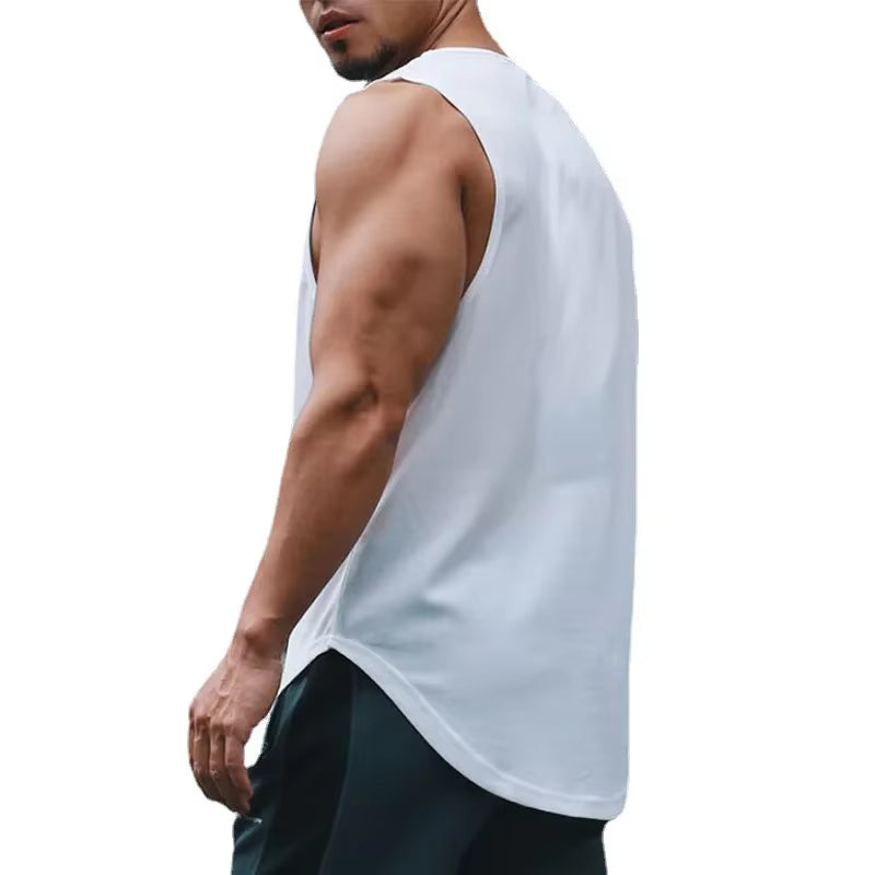 Men’S Quick Dry Gym Clothes Indoor Exercise and Fitness Printed Vest 6 Colors to Choose