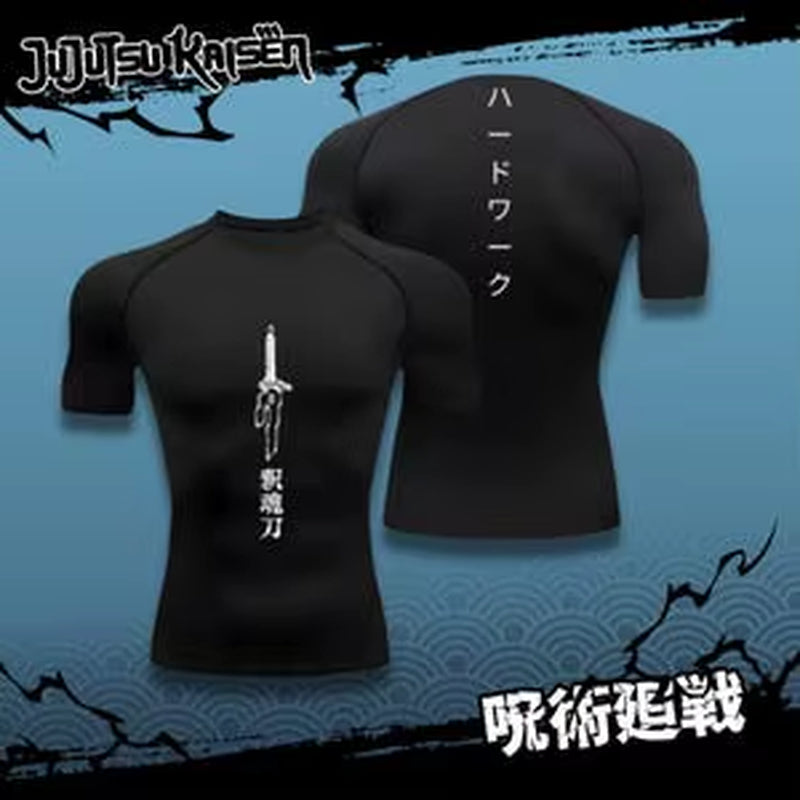 Toji Compression Shirt Sportswear Gymwear Gym Jujutsu Kaisen Compressions Anime Fushiguro Gym Clothing Zenin Anime Gym Muscles