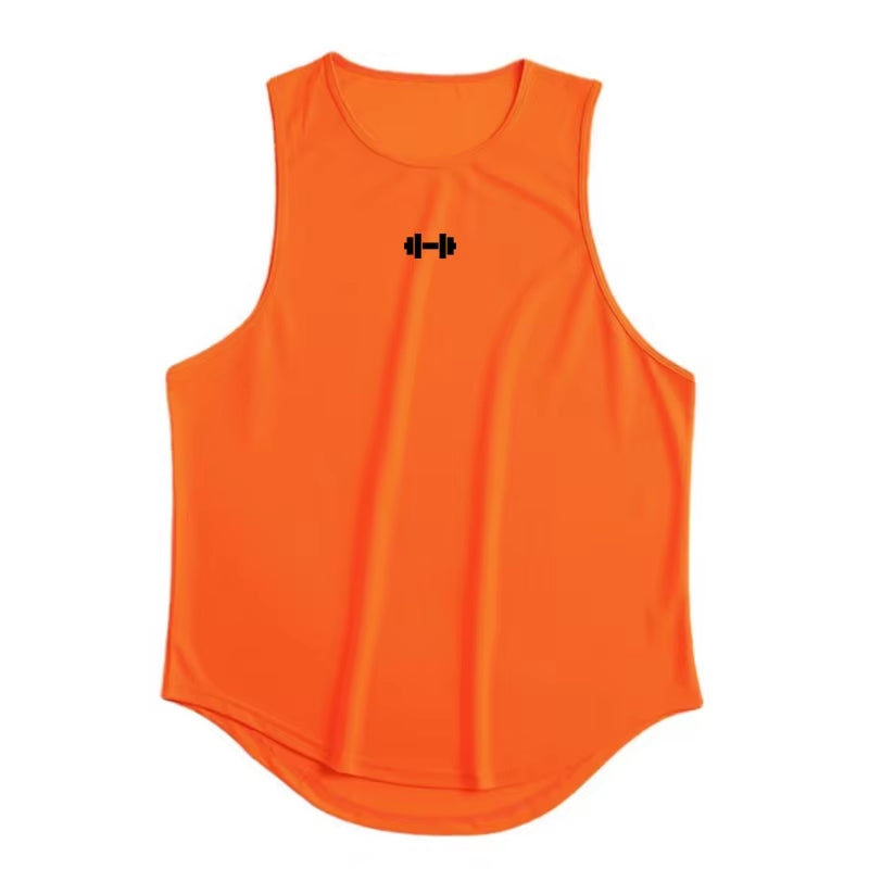 Men’S Quick Dry Gym Clothes Indoor Exercise and Fitness Printed Vest 6 Colors to Choose